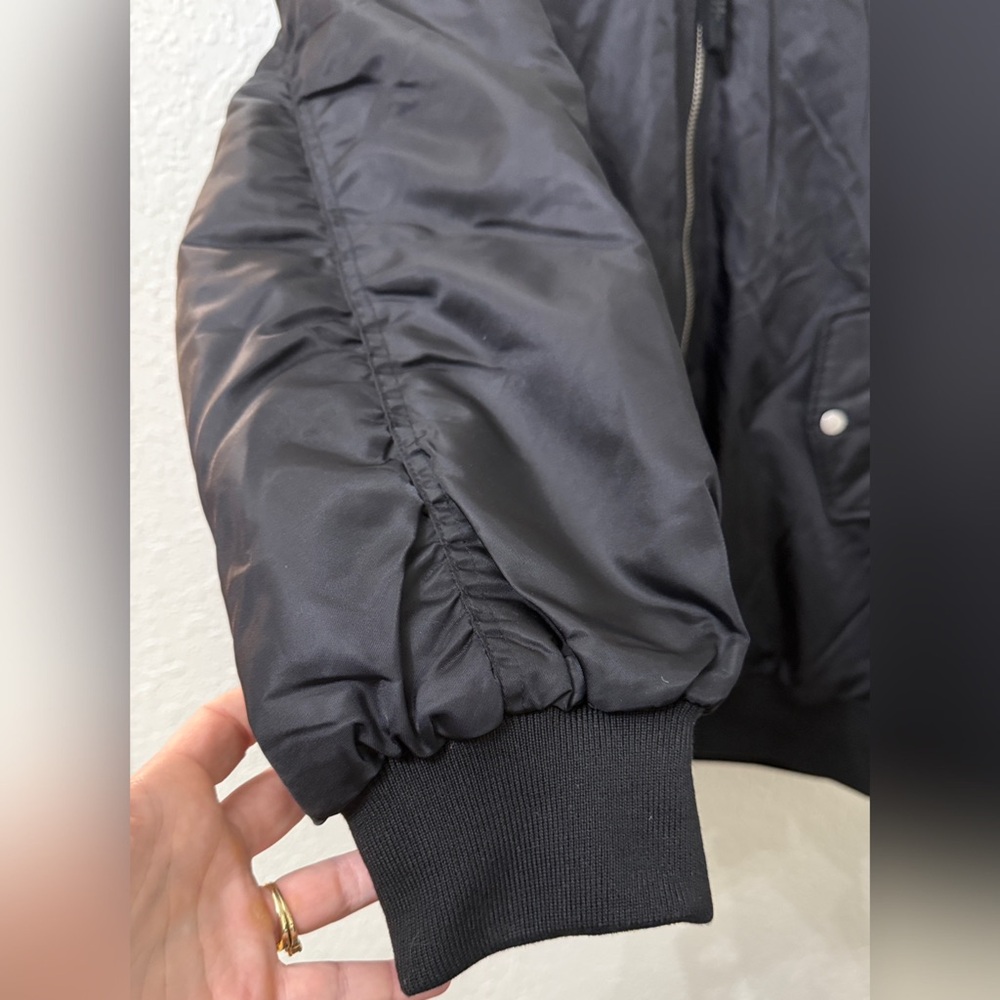 Hudson Jeans Black Bomber Jacket - Picture 4 of 16